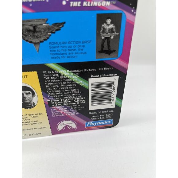 Star Trek Next Generation ROMULAN Action Figure Playmates TNG - NEW - Picture 10 of 10
